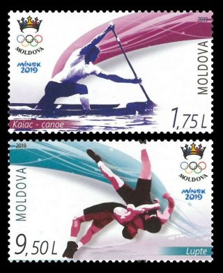 Moldova Stamps Sport,  European Games,  Minsk,  Mnh,  2019,  2v