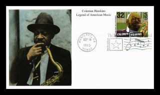 Dr Jim Stamps Us Coleman Hawkins American Jazz Music Legend First Day Cover