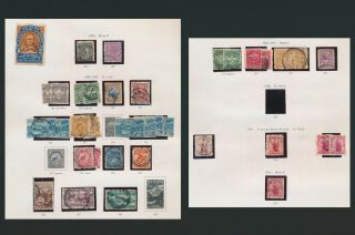 Zealand Stamps 1898 - 1901,  Two Album Pages Of Pictorials With Sg Numbers,  Vfu