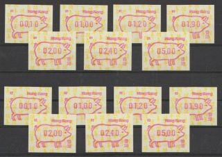 Hong Kong Pig Frama Label Stamps Mnh 01 And 02.