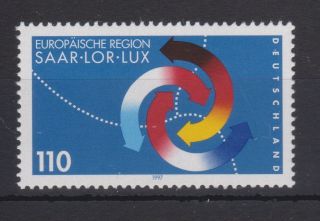 West Germany Mnh Stamp Deutsche Bundespost 1997 Saar - Lor - Lux Region Sg 2819