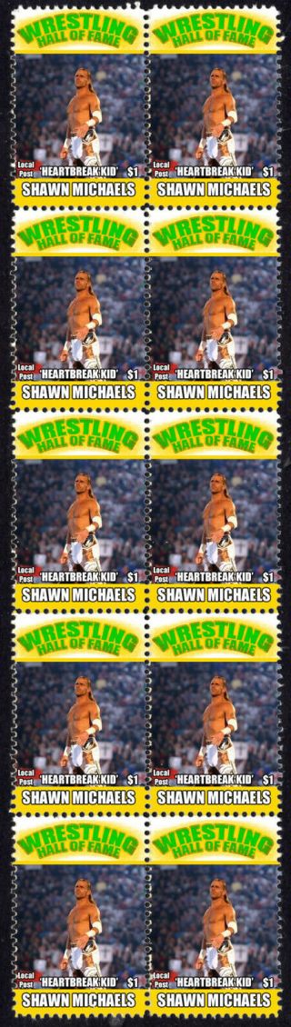 Shawn Michaels Wrestling Hall Of Fame Inductee Strip Of 10 Stamps