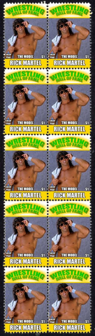 Rick Martel Wrestling Hall Of Fame Inductee Strip Of 10 Stamps