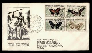 Dr Who 1960 Central African Republic Butterfly Fdc C126224