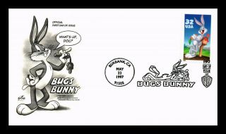 Dr Jim Stamps Us Bugs Bunny Loony Tunes Fdc Art Craft Cover Pictorial Cancel