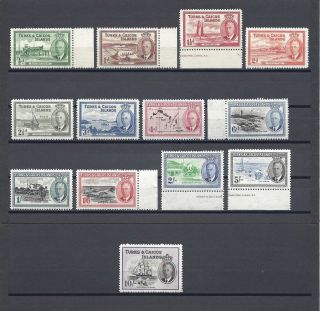 Turks & Caicos Islands 1950 Sg 221/33 Mnh Cat £85