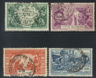 Ivory Coast 1931 Colonial Exhibition Set Of 4 Cat £38,