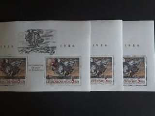 Stamps Czechoslovakia 1986,  3x Pl 