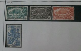 FRENCH COLONIES: EQUATORIAL AFRICA HINGED SELECTION,  15 STAMPS 1937 - 1947 3