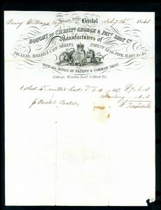 1841 Penny Black on Cover Bristol to Penport Advertising Printed.  (Jy669) 2
