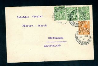 British Post Office Constantinople 3 1/2d Rate Cover To Germany (au603)