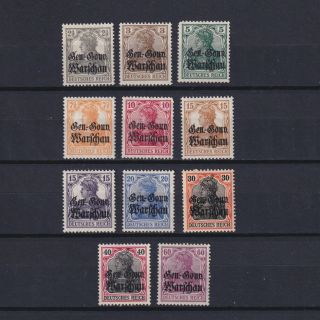 Germany 1916,  German Occupation,  Wwi,  Poland,  Mi 6 - 16,  Cv €25,  Mnh/mlh