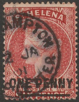 St Helena 1890 Qv 1d Pale Red Sg38 Southampton Ship Letter Postmark