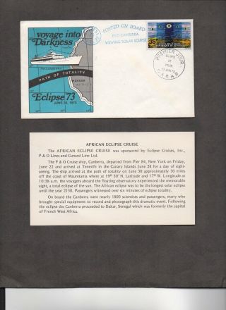 Senegal 388,  African Eclipse Cruise 1973.  First Day Cover,  P&o Canberra