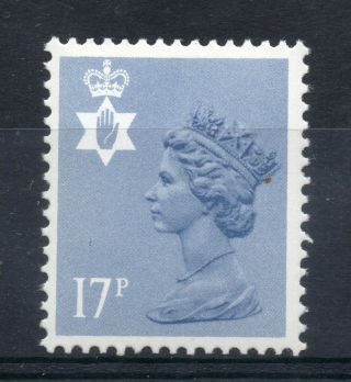 Northern Ireland = 1986 17p Grey - Blue (type 2) Sg Ni43ea.  Mnh.