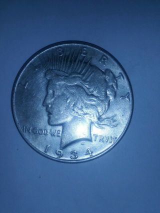 1934 - P Peace Dollar 1934 P Coin,  Very Low Mintage Only 954,  057