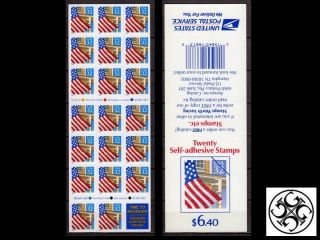 Us 1995 Sc 2920a: Flag On Porch - 32¢ - Booklet Pane Of 20 -,  At Face