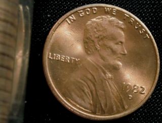 1982 - D Denver Lincoln Memorial Penny Large Date Zink Bu