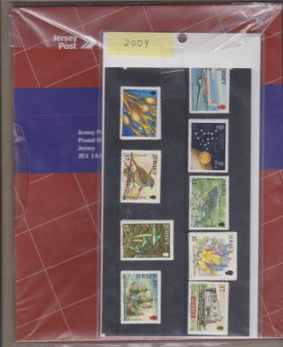 Jersey 2009 Yearbook in backing stamps unmounted MNH Per Scans 2