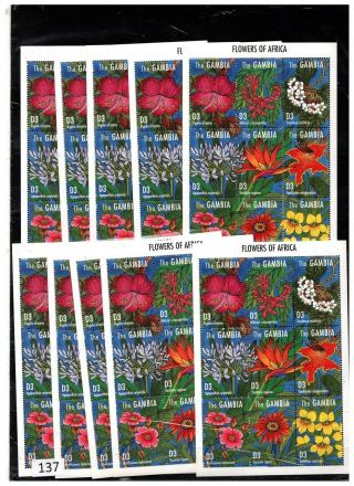 ,  10x Gambia - Mnh - Flowers,  Flora -