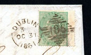 IRELAND POSTAL HISTORY: 1/ - NO CORNER LETTER ON 1861 ENTIRE DUBLIN TO SPAIN 2