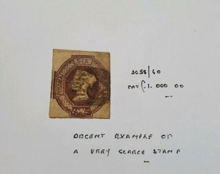 Gb Queen Victoria Sg 58/60 6d Embossed Cut To Shape