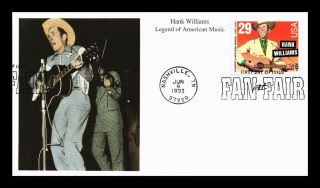 Dr Jim Stamps Us Hank Williams Country Music Legend Fdc Mystic Cover