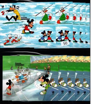 / 5x Grenada - Mnh - Disney - Cartoons - Tennis - Olympics - Sport
