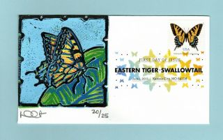 U.  S.  Fdc 4999 Rare Dave Curtis Cachet - Eastern Tiger Swallowtail Butterfly