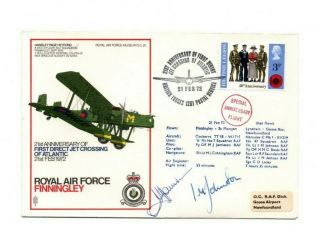 1972 Raf Museum Sc20 Cover - First Direct Jet Crossing Of Atlantic - Signed