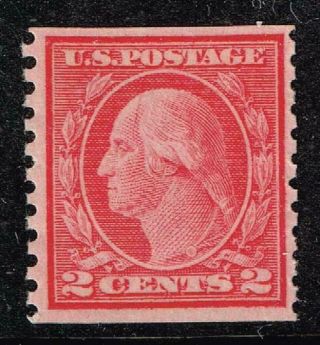 Us Stamp 455 – 1915 2c Washington,  Carmine,  Veritcal Perf 10,  Type Iii Mnh/og