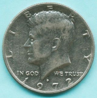 1972 D Kennedy Half Dollar 50 Cent Coin