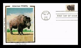 Dr Jim Stamps Us American Bison Wildlife First Day Cover Colorano Silk