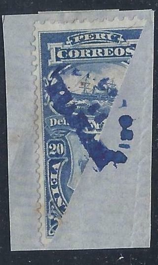 Peru Postage Due (j4) Bisect Tied On Piece