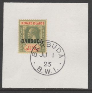 Barbuda 6077 - 1922 Kg5 5s On Piece With Madame Joseph Forged Postmark