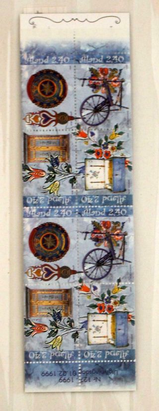 Aland: 1999 Booklet Of 8 Folk Art Stamps,  Umm,  Cat.  £10,  (aln 2)