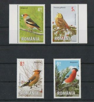 Romania 2015 Birds Fauna 4 V Set Mnh Per Scan