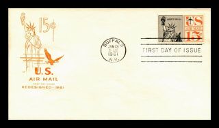 Dr Jim Stamps Us Redesigned 15c Liberty Air Mail Fdc House Of Farnum Cover C63