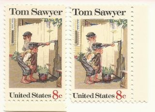 1470 Single,  Tom Sawyer 8 Ct Yr 1972 Color Shift Error Mnh
