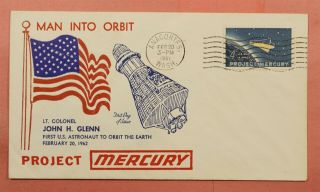 1962 Fdc 1193 Project Mercury Man In Space Cachet Anacrotes Wa