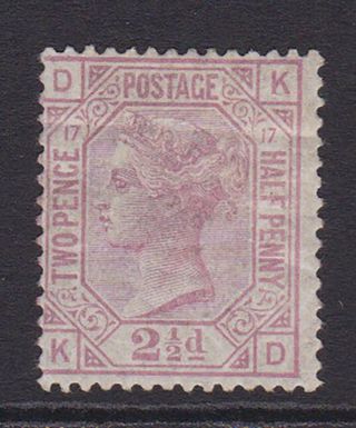 Gb.  Qv.  Sg 141,  2 1/2d Rosy Mauve,  Plate 17.  Mounted.