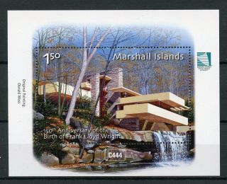 Marshall Islands 2017 Mnh Frank Lloyd Wright 150th 1v M/s Architecture Stamps