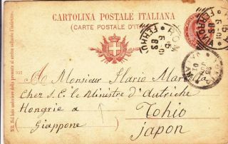 1901,  Rome,  Italy To Tokyo,  Japan,  Postal Card (30538)