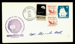 Dr Who 1985 First Flight Los Angeles Ca To Honolulu Hawaii Capt Signed E70661