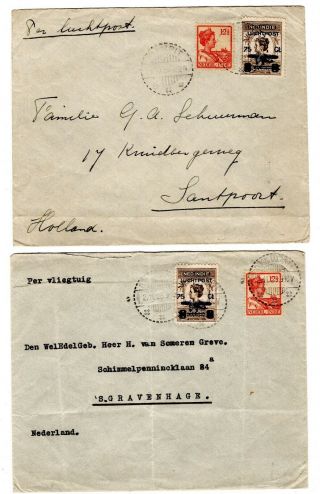 1928 Netherlands Indies To Netherlands Airmail Covers X 2.