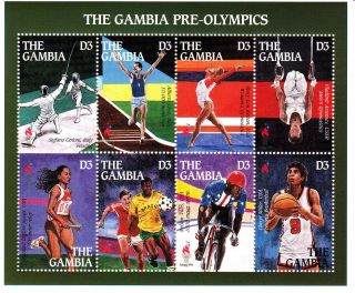 Gambia 1995 Summer Olympic,  Atlanta 1996,  Mnh,  Perf.  S/s 4