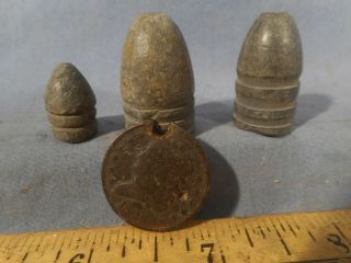 Metal Detector 1828 Half Cent 12 Star Dug Coin And Civil War Bullets