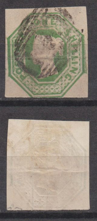 Lot:31068 Gb Qv Embossed Issue Sg54 1s Green