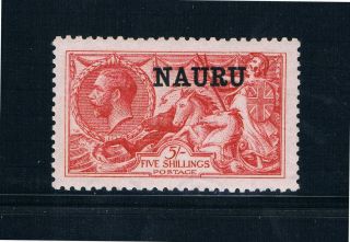 Nauru - 1916 - 23 - 5sh Seahorse - Bright Carmine - Sc 14 [sg 22] 19