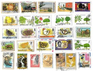 Swaziland - Selection Of Stamps On Paper From Kiloware